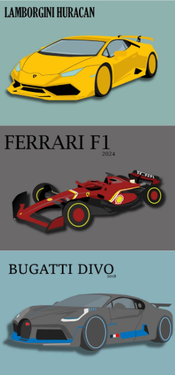 3 affiches de voiture